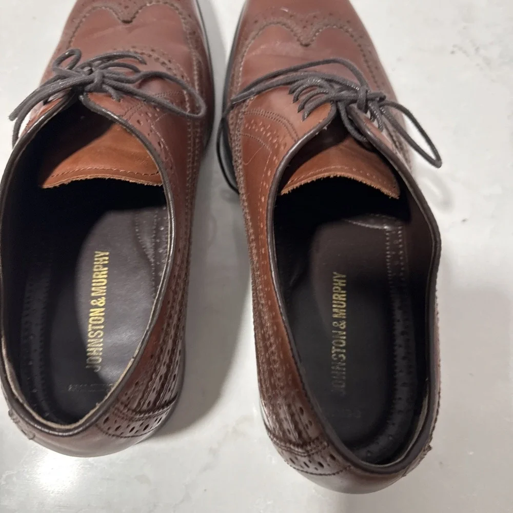 Johnson & Murphy   Wingtip Leather Oxford Brown Size 11 1/2 Excellent